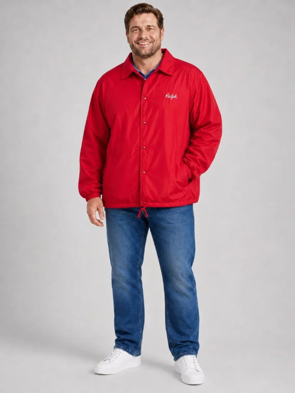 NEW POLO RALPH LAUREN Coach Jacket Red Windbreaker Athletic NY State Champ 4XLT